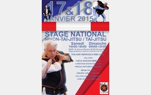 STAGE NATIONAL TAI JITSU NIHON TAI JITSU 17 et 18 janvier 2015 PARIS 