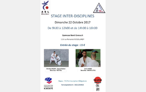 Stage Inter-Disciplines le 22 octobre 2017 à Lardy